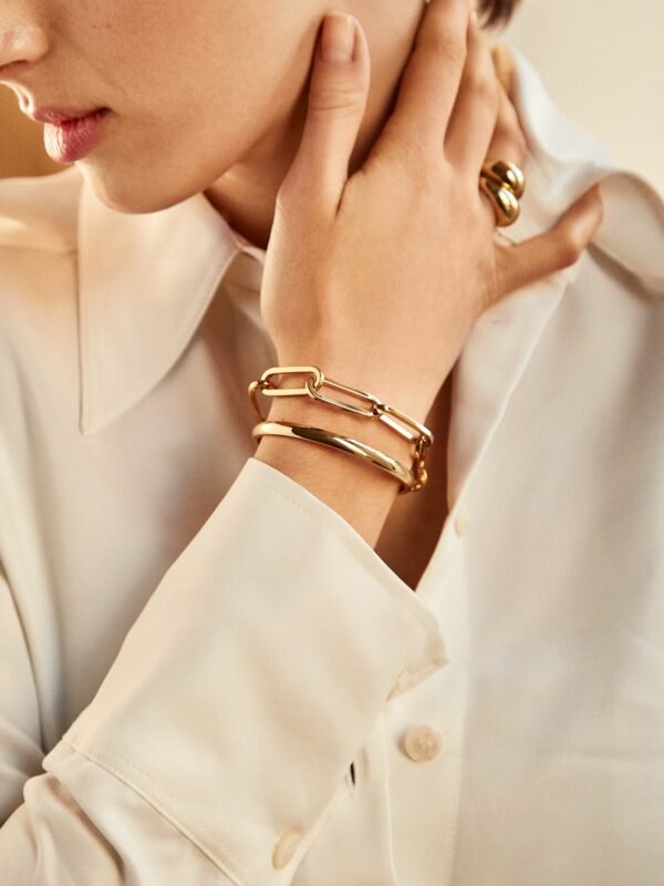 Hera Bracelet - Large Gold Plated Brass