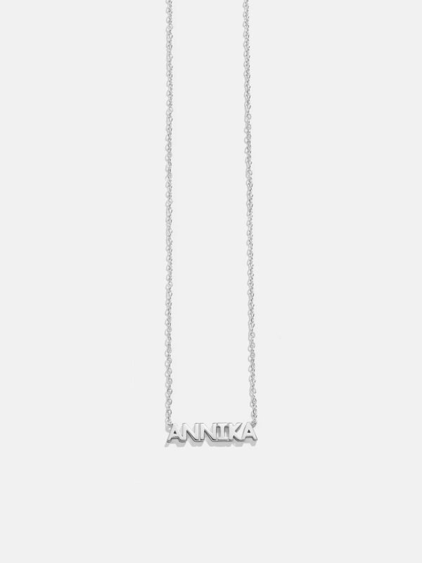 18K Gold Custom Nameplate Necklace - Mini Block