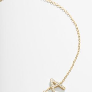 14K Gold & Diamond Initial Bracelet - Gold/Pavé