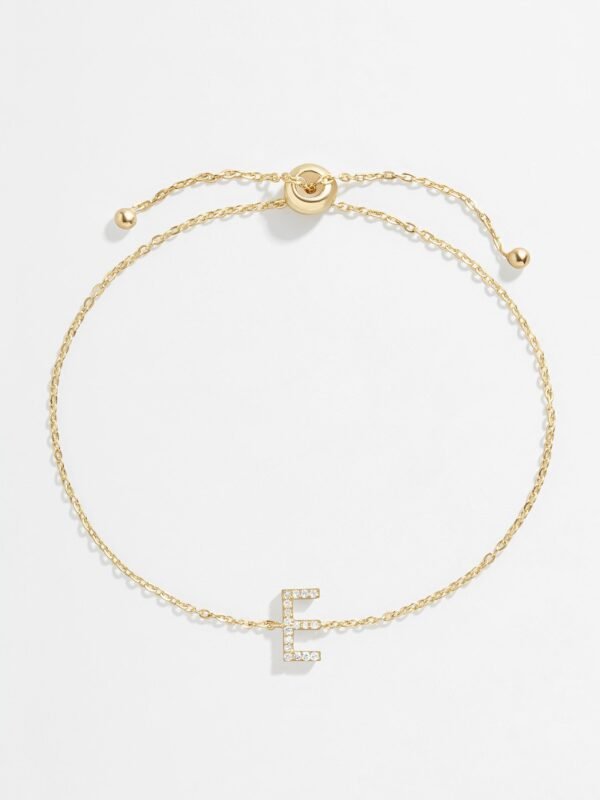 14K Gold & Diamond Initial Bracelet - Gold/Pavé