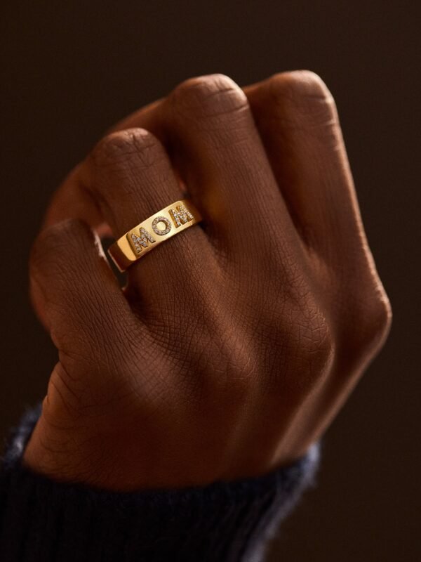18K Gold Custom Block Ring - 18K Gold