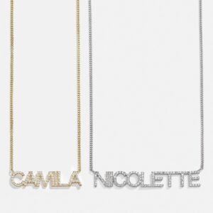 18K Gold Custom Nameplate Necklace - Block
