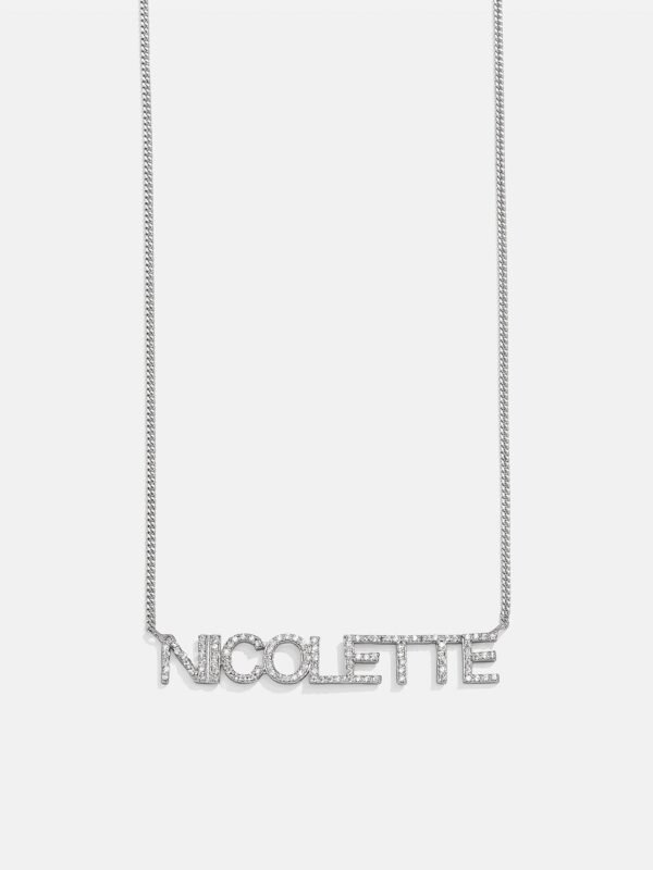 18K Gold Custom Nameplate Necklace - Block