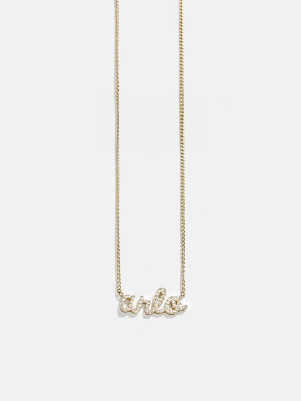 18K Gold Custom Nameplate Necklace - Script