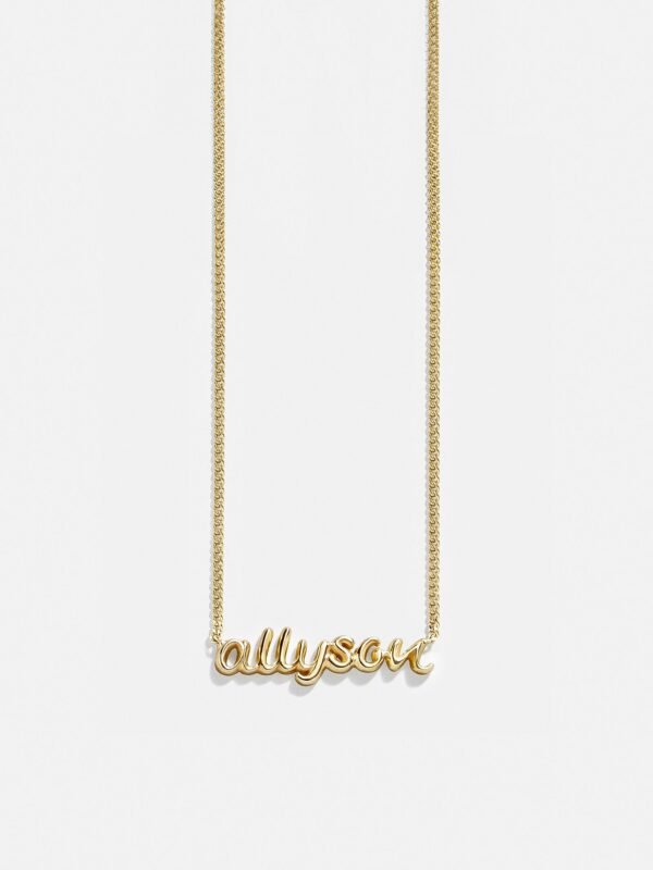 18K Gold Custom Nameplate Necklace - 3D Script