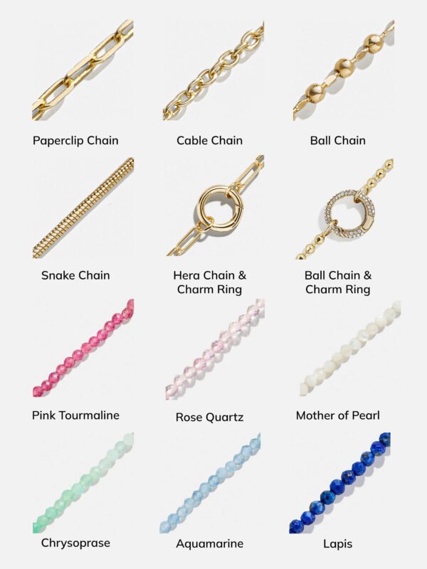 Semi-Precious Cluster Charm Necklace - Aquamarine Chain