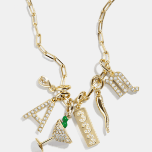 Semi-Precious Cluster Charm Necklace - Chrysoprase Chain