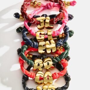 Knotty Initial Custom Bracelet - Cherry Red Double Letters