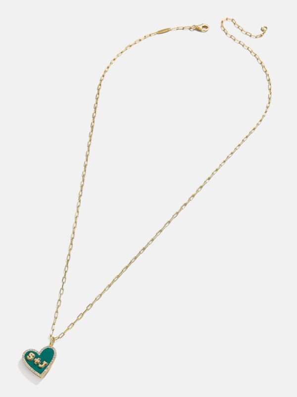 Reversible 18K Gold Custom Heart Necklace - Gold/Pavé