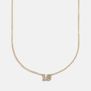 Varsity Gold/Pavé Number Custom Necklace - One Gold Station