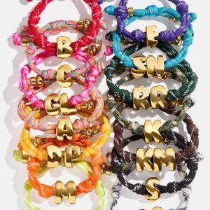 Knotty Initial Custom Bracelet - Bright Green Single Letter